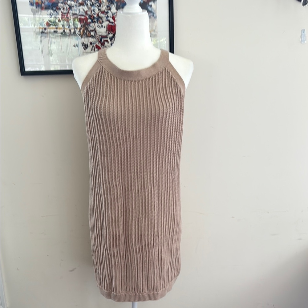 Summersalt Tan Ribbed Midi Dress